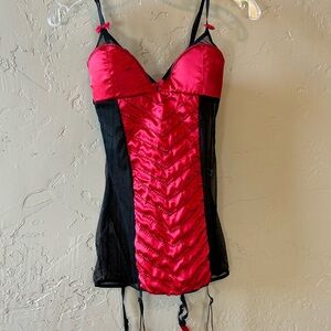 Red and black lingerie